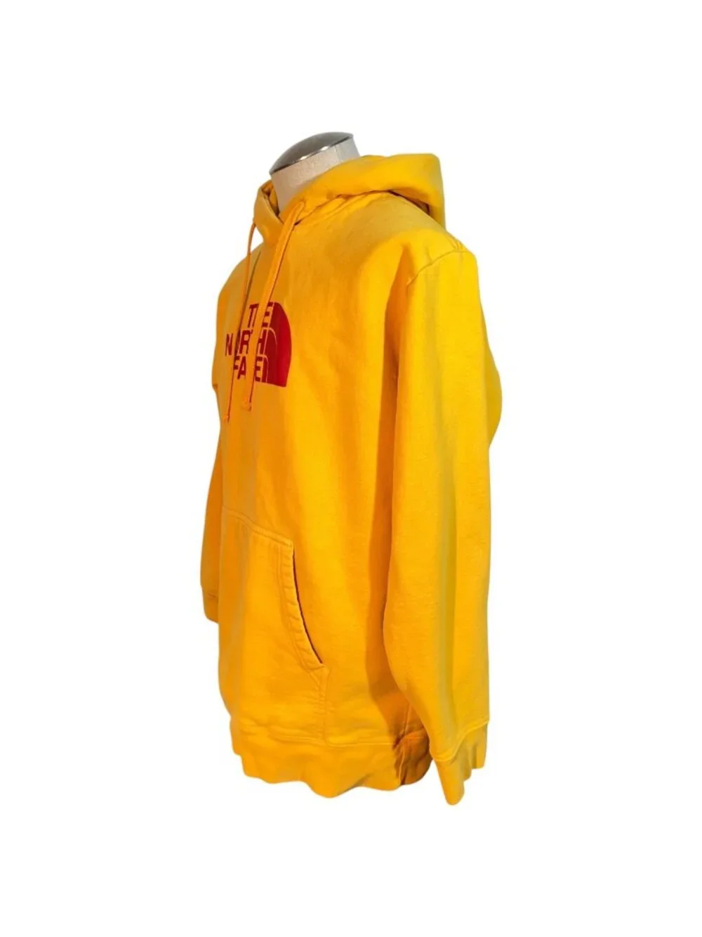 The North Face Men’s Pullover Hoodie Sweatshirt Yellow Red Logo‎ Size 2XL XXL